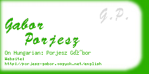 gabor porjesz business card